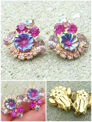 Amazing vintage Juliana clip earrings