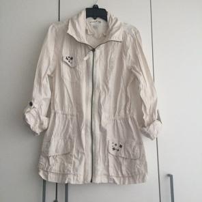 Cream Stud Detail Parka Jacket