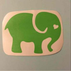 Light Green Elephant Decal