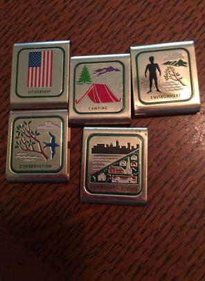 5 Boy Scout Weeblos Metal Belt Slides
