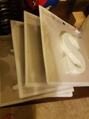 White wood letters baby's room