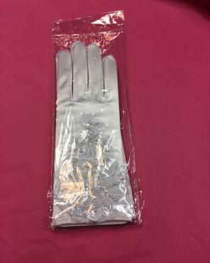 White Dressy Satin Gloves
