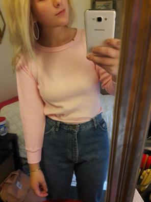90s Pink Thermal Long Sleeve size S/M