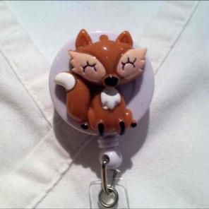 Happy Fox ID Badge Holder Nurse Teacher