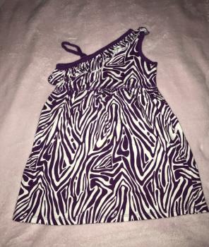 Girls Zebra Purple Print Dress Size 4T