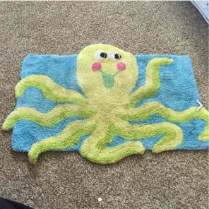 Octopus Bath Rug w/ Ocean Shower Curtain