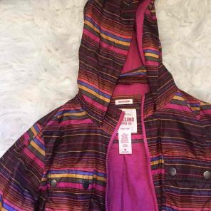 Striped rain jacket