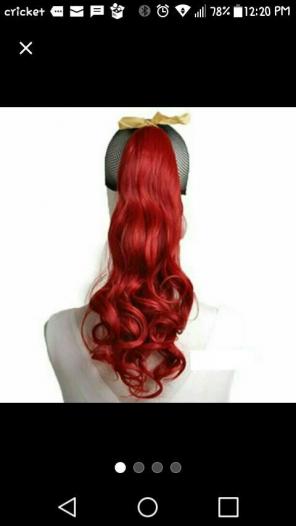 18" Bright Red Ponytail Ribbon Ext