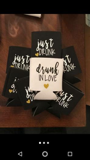 Drunk in love wedding Koozies
