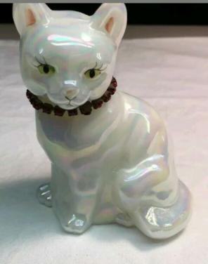 Fenton July Birthstone Cat