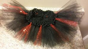 Newborn black and red sparkle tulle tutu
