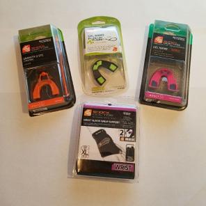 3 shock doctor mouth guards & wrist wrap