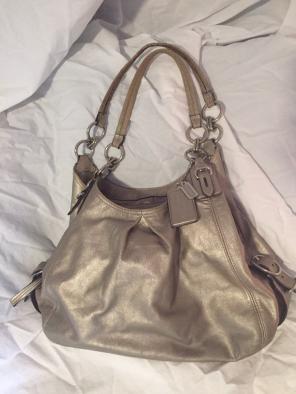 Gunmetal Coach Hobo
