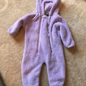 LLBean Lavender Fleece Snowsuit -6-12 mo