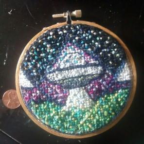 Hand embroidered ufo