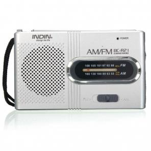 AM / FM 2-Band Silver Portable Radio