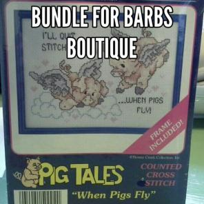 4 pig tales cross stitch kits