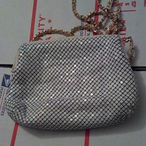 WHITE CHAINMAIL HANDBAG