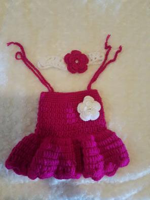 Handmade nb dress and headband