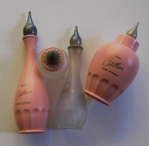 Pink Antique Cotillion Avon Bottle Set
