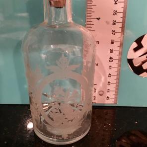 Glass Etched Apothecary Jar with Lid