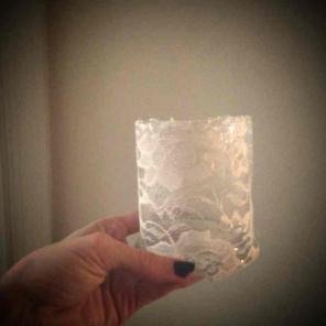 Lace candle holder
