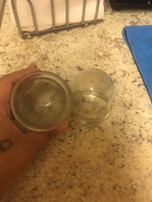 Two Clear Glass candle holders