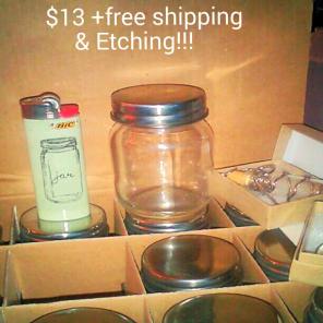Glass mini jars I'll custom etch 4 you!