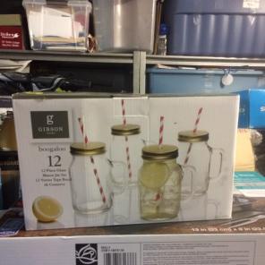 12 Piece Glass Mason Jar Set