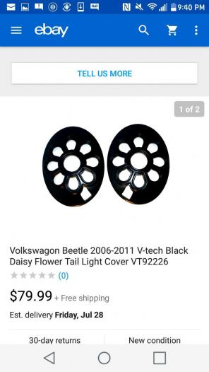 VW Beetle 06-11 Flower tail lights