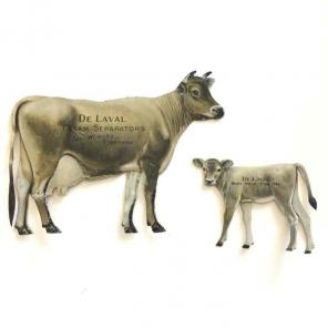 1919 De Laval Dairy Tin Cow & Calf Set