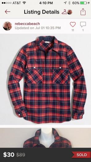 XS J Crew Buffalo Plaid Shirt Jacket