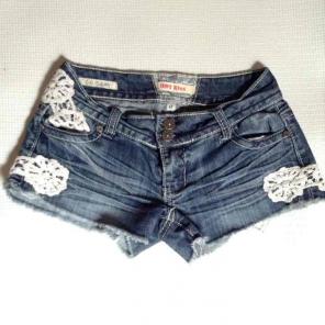 Crotchet Denim Shorts | Size 0