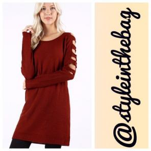 NEW Large Ladder Sleeve Knit Top Tunic