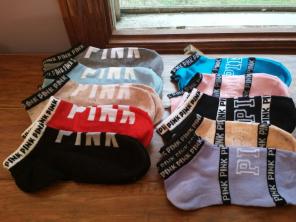 10 new pairs pink socks with free ty gif