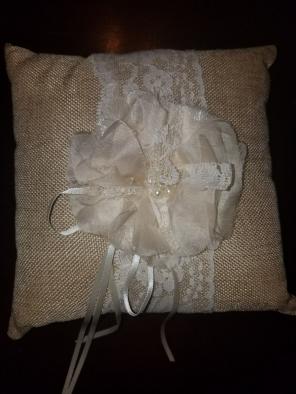 Burlap and lace ring bearer pillow