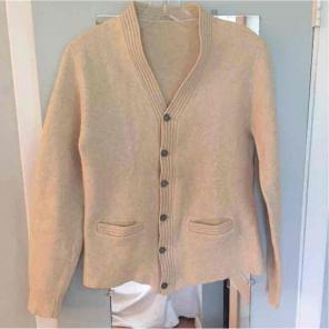 Nice Wheat Button Down Sweater