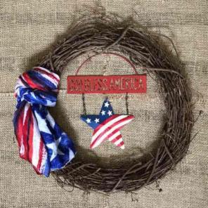 Patriotic 4th of July Door Wreath