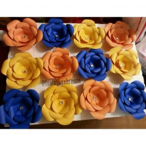 Set of 12 RoyalBlue Citrus Paper Flowers