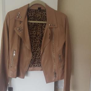 Light Pink Faux Leather Jacket