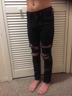 Levi’s Destressed Black Jeans