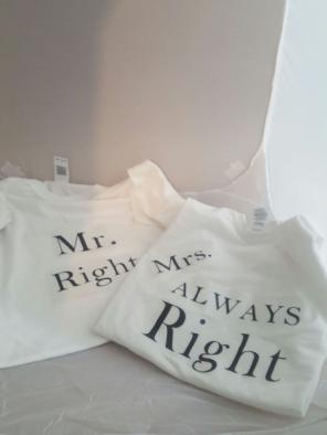 Mr. & Mrs always right tshirts