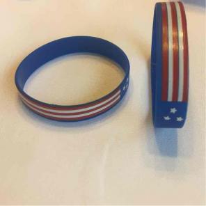Two rubber Patriotic Flag Bracelets