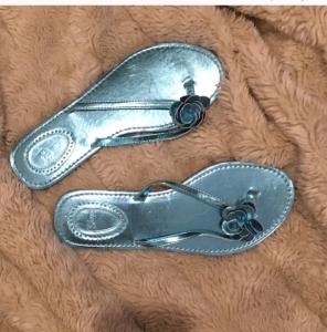 New GAP Blue Metallic Girls Sandals 3/4