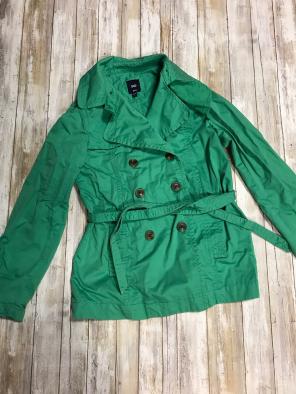 Kelly Green Gap Trench Coat