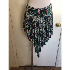 Multi Color Abstract Stretch Skirt Large