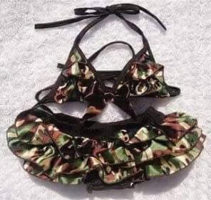 Camo Ruffled Swimsuit 3T