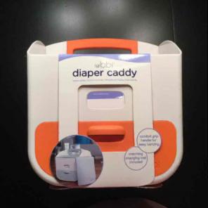 New! Ubbi Orange & White Diaper Caddy