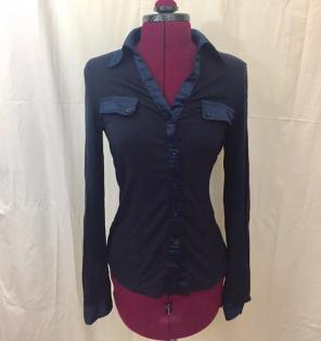 Michel USA Women's Blue Button Up Shirt