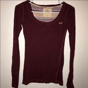 Maroon Hollister long sleeve shirt